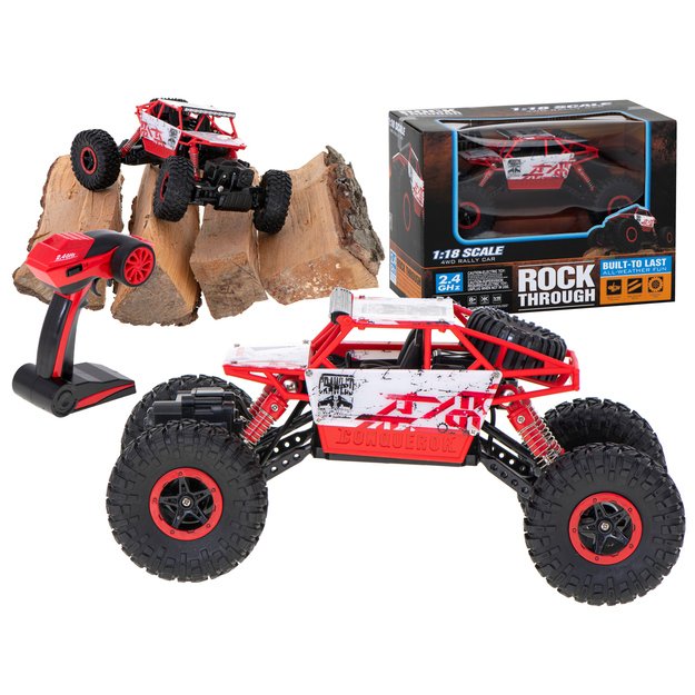 RC automobilis Rock Crawler HB 2.4GHz 1:18 raudonas