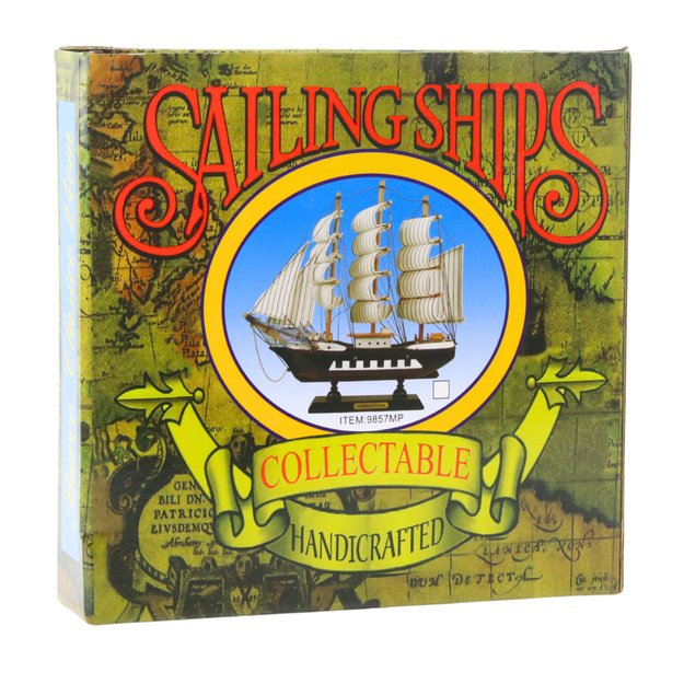 Collectible Decorative Model Sailing Ship Red 24x23cm 3