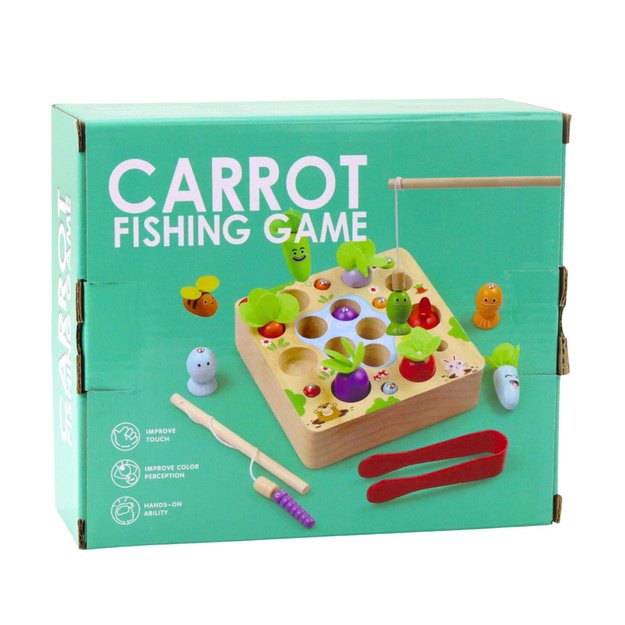 Wooden Carrots Earthworm Rod Magnet Game 3