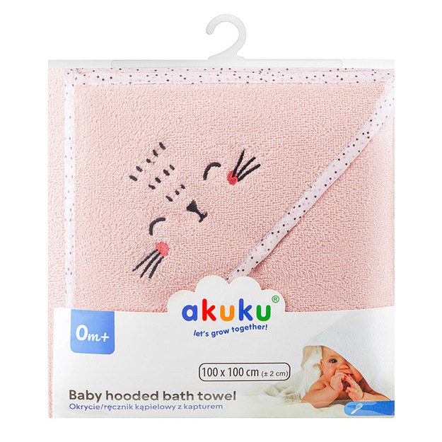 A0664 BATH TOWEL TERRY HOOD PINK 3