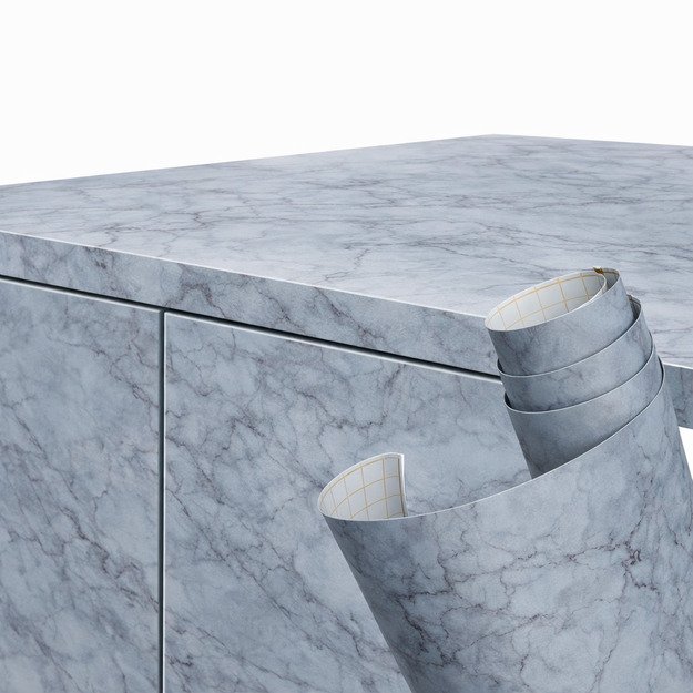 Lipnios plėvelės ritinys tapetų fanera pilka marmurinė 1,22x50m 6