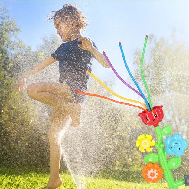 Vandens purkštuvų fontanas vaikams gėlių 14