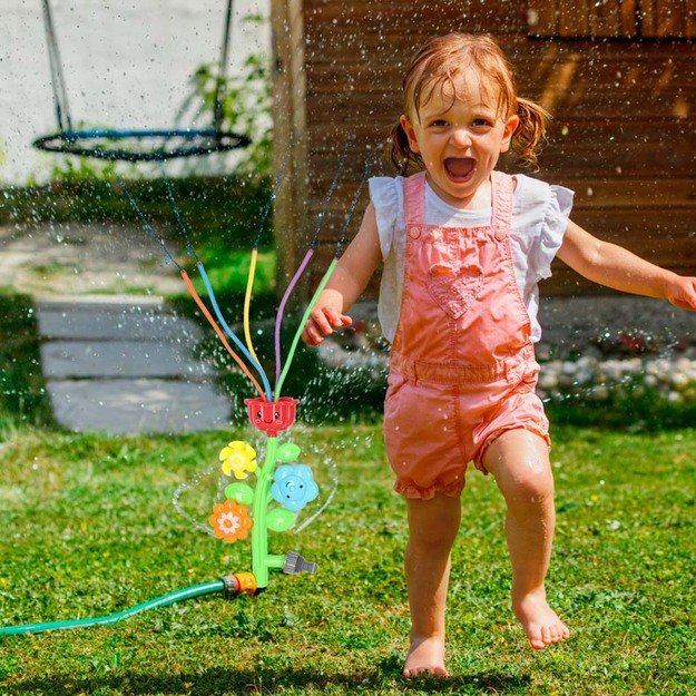 Vandens purkštuvų fontanas vaikams gėlių 12