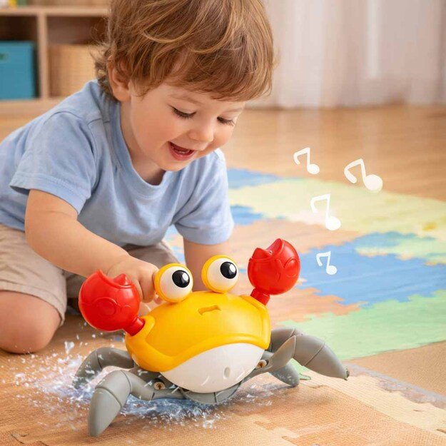 Interaktyvus krabų vik&scaron;ras su garsu geltonas 25