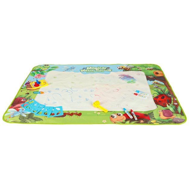 Akvarelės kilimėlis piešimo ant vandens markeriai trafaretai trafaretinis volelis 120x90cm pieva 3