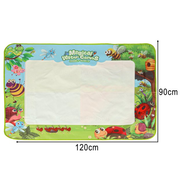 Akvarelės kilimėlis piešimo ant vandens markeriai trafaretai trafaretinis volelis 120x90cm pieva 12