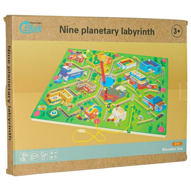 Magnetinis labirintas medinis stalo žaidimas keliaujančiam ūkiui 2 žaidėjams 8