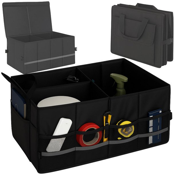 Automobilio bagažinės organizatoriaus krepšys su atšvaitais 60X35X30 1