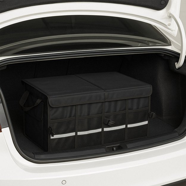 Automobilio bagažinės organizatoriaus krepšys su atšvaitais 60X35X30 15