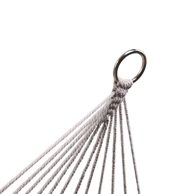 Sodo hamakas boho tinklelio kutai, kabantis gultais, makramė 200cm Pilka 5