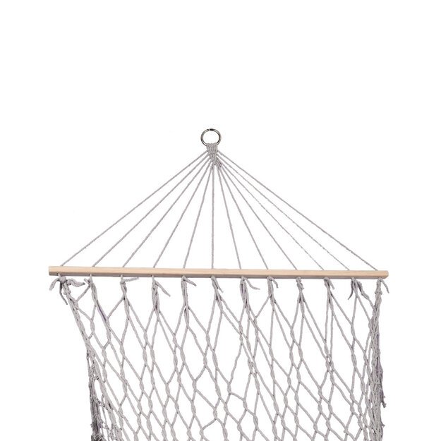 Sodo hamakas boho tinklelio kutai, kabantis gultais, makramė 200cm Pilka 6