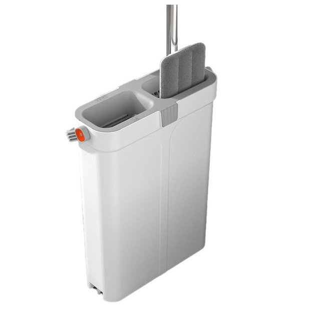 Cleaning Set: Double-Chamber Bucket, Microfiber Flat Mop 2