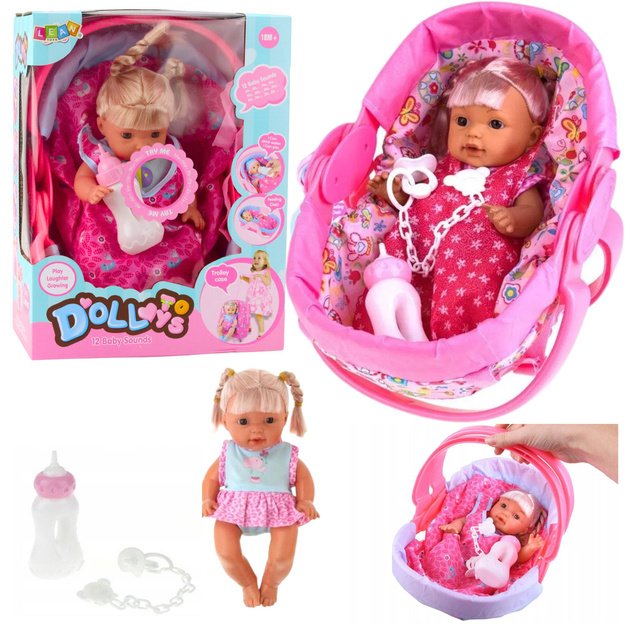 Baby Doll in Carrier Bottle Pacifier Talks Babbles Wee