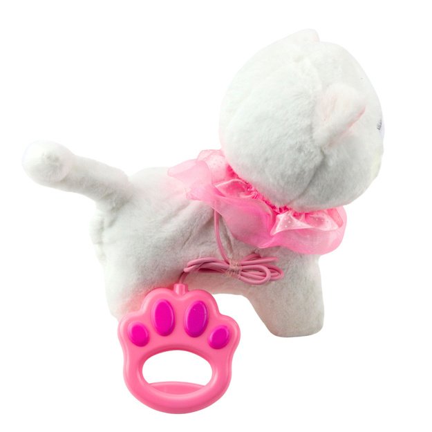 Interactive Kitten on a Leash Pink Ruffle Tinkerbell Walks Meows 2