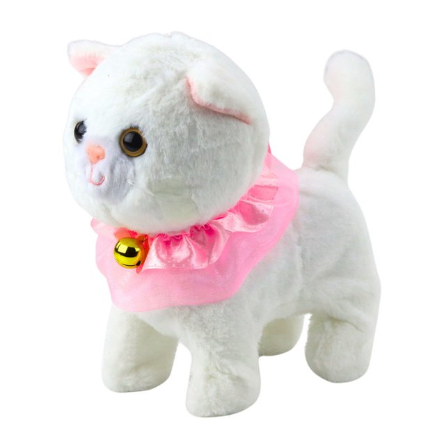 Interactive Kitten on a Leash Pink Ruffle Tinkerbell Walks Meows 1