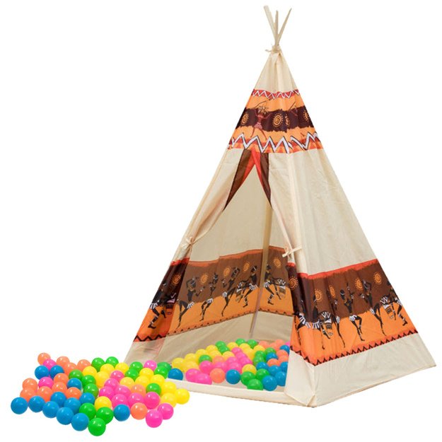 Tent Teepee Indian Tipi Playhouse + 60 Balls 1