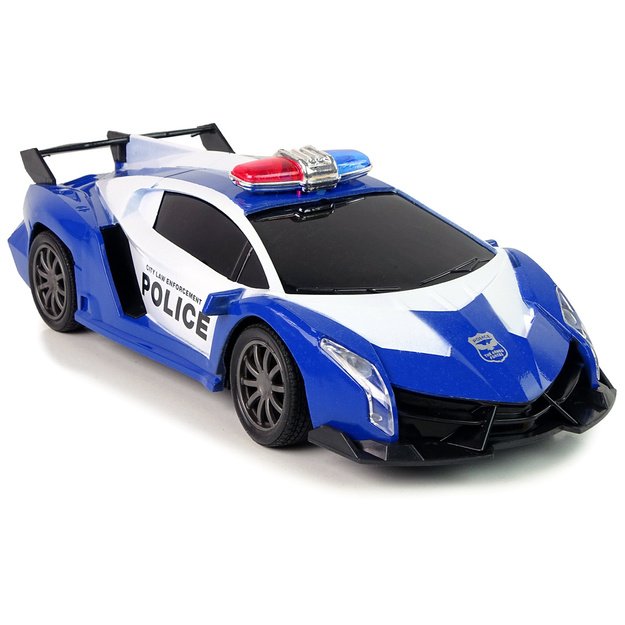 Police Racing Car  Police Vehicle 1:16 LED Lights  Remote-controlled  BLUE
