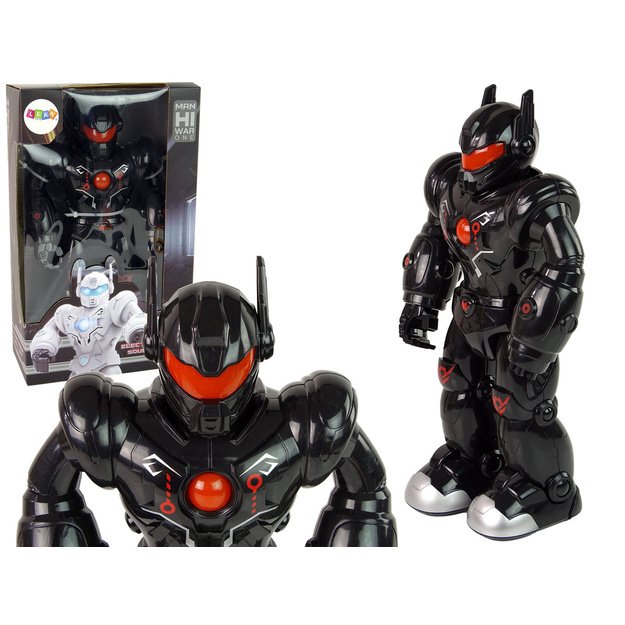 Interactive Robot Walks Sound Lights Black