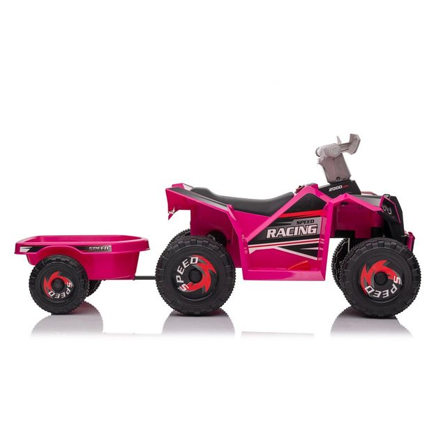 XMX630T Pink Battery Quad Bike With Trailer
