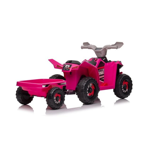 XMX630T Pink Battery Quad Bike With Trailer