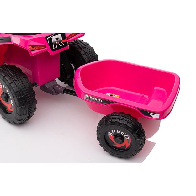 XMX630T Pink Battery Quad Bike With Trailer