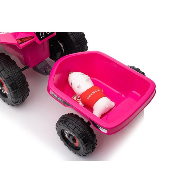 XMX630T Pink Battery Quad Bike With Trailer