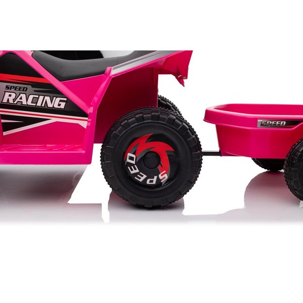 XMX630T Pink Battery Quad Bike With Trailer