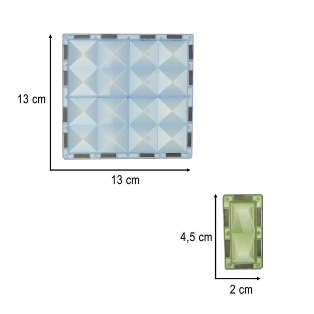 3D magnetinės konstrukcinės kaladėlės šviečiantis gyvūnų parkas 124 el.