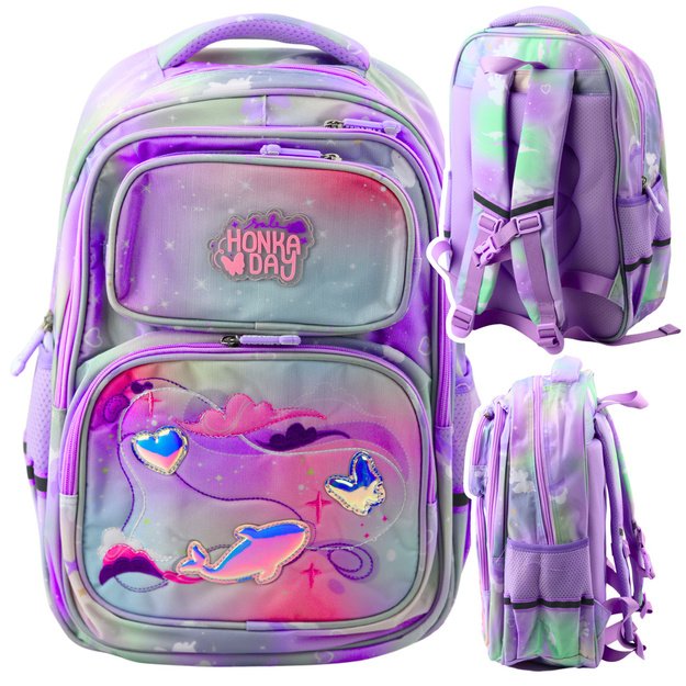 School Backpack Chest Strap Pastel Colored 20L 3