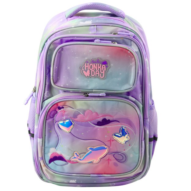 School Backpack Chest Strap Pastel Colored 20L