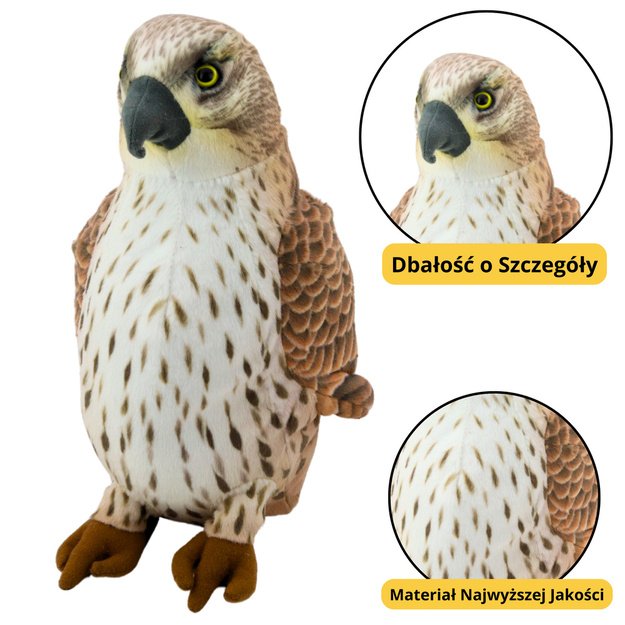 Plush Toy Peregrine Falcon Bird Brown 30cm 1