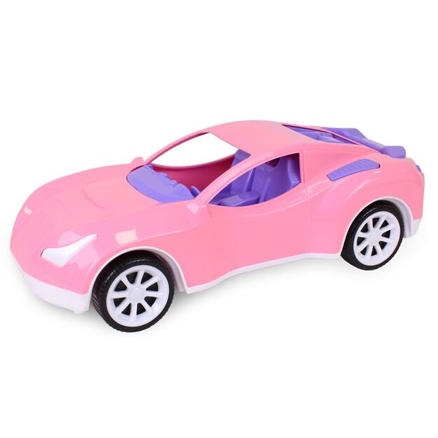 Didelė plastikinė sportinė mašina rožinė 38cm (6351)