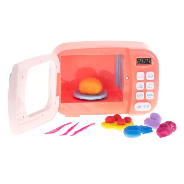 Žaislinė mikrobangų krosnelė su priedais (oranžinė)