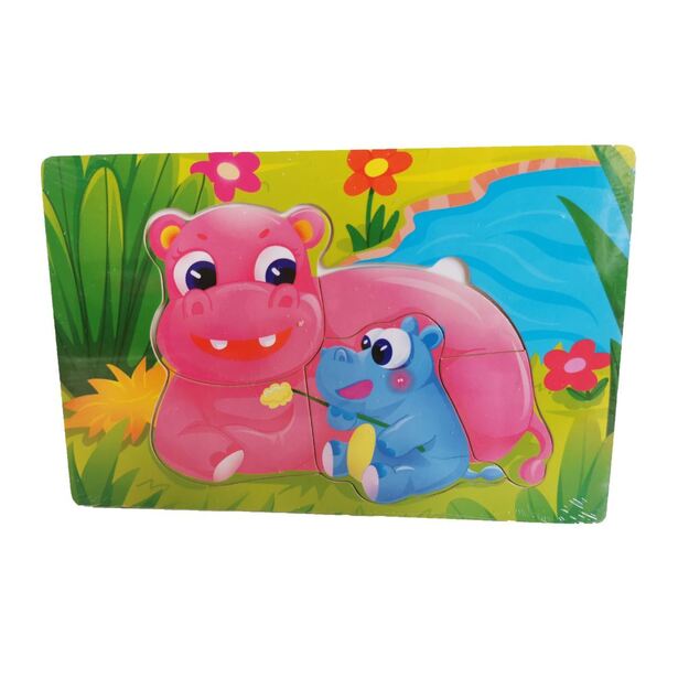 Wooden puzzle Hippos