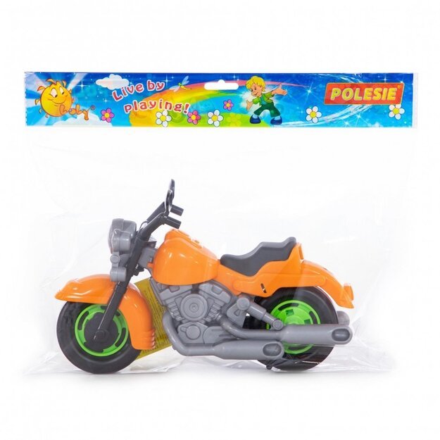 Plastikinis motociklas oranžinis 27cm