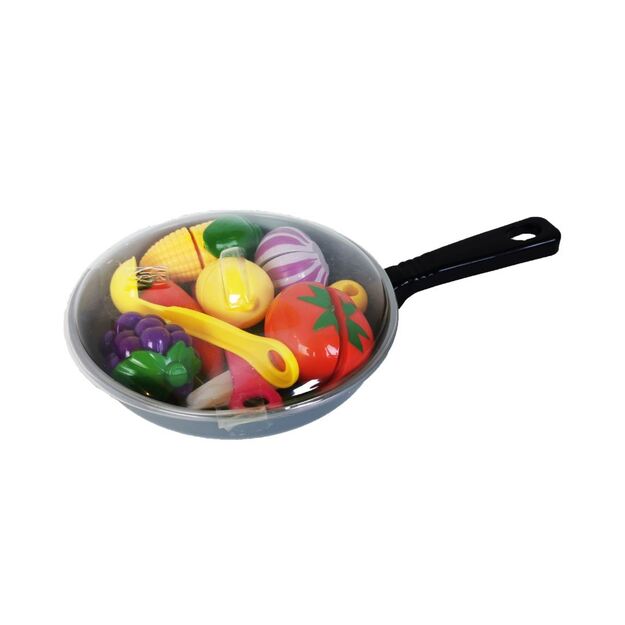 Cut vegetables with a pan