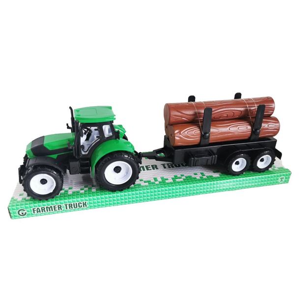 Žaislinis traktorius su priekaba 37 cm