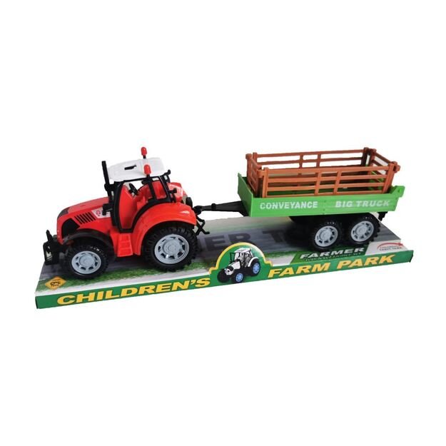 Žaislinis traktorius su priekaba 32 cm