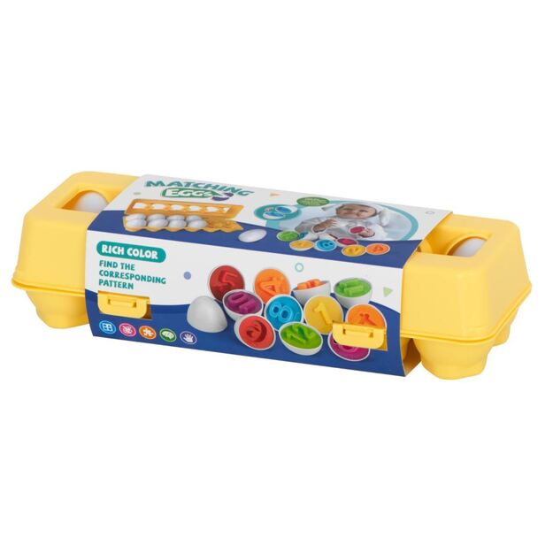 MONTESSORI lavinamasis žaislas Sujungiami kiaušiniai su skaičiais ir spalvomis