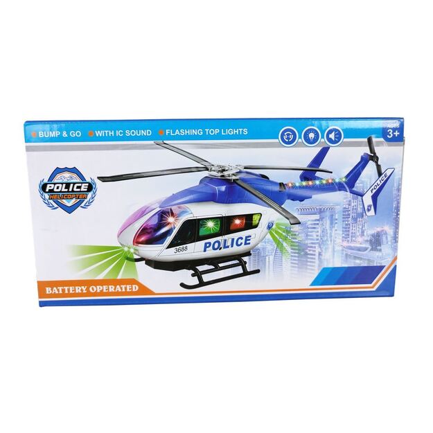 Žaislinis policijos sraigtasparnis su šviesomis ir garsais 36cm