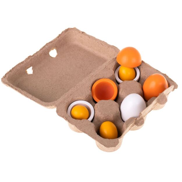 Žaisliniai mediniai kiaušiniai  Montessori - atsidarantys su tryniu viduje