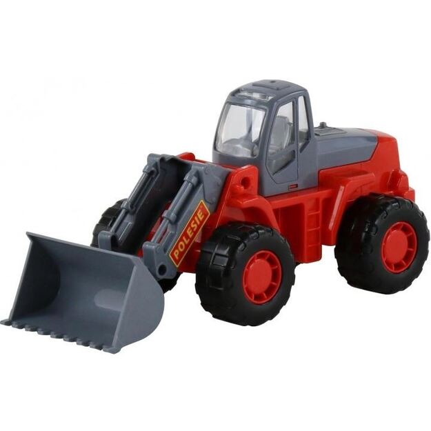 Plastikinis traktorius krautuvas 24cm (raudonas)