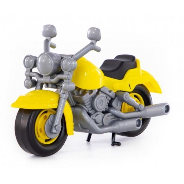 Plastikinis motociklas geltonas 27cm