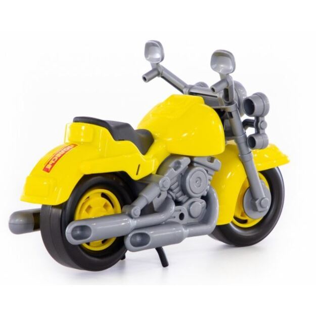 Plastikinis motociklas geltonas 27cm