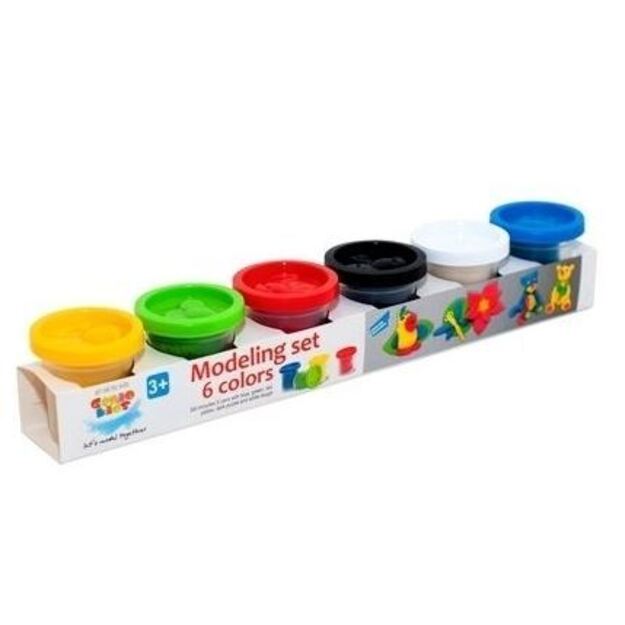 Natural plasticine - modeling clay, 6 colors