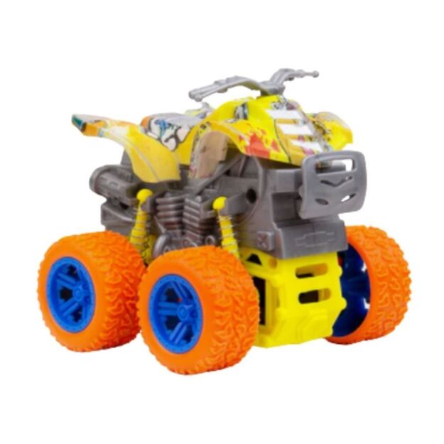 Žaislinė mašina - geltonas keturatis 9 cm