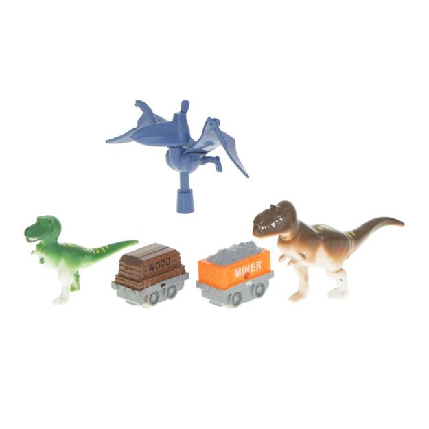 Interaktyvi dinozauru - mašinėlių trasa su kliūtimis