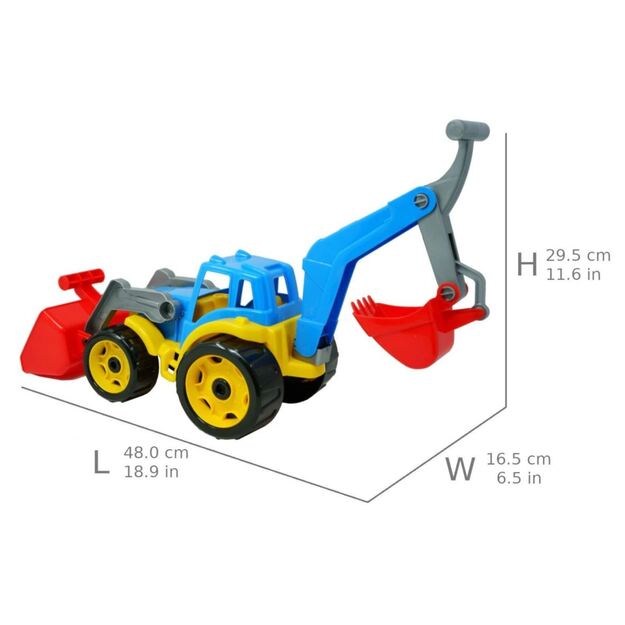 Plastikinis traktorius - ekskavatorius 3671 (mėlynas)