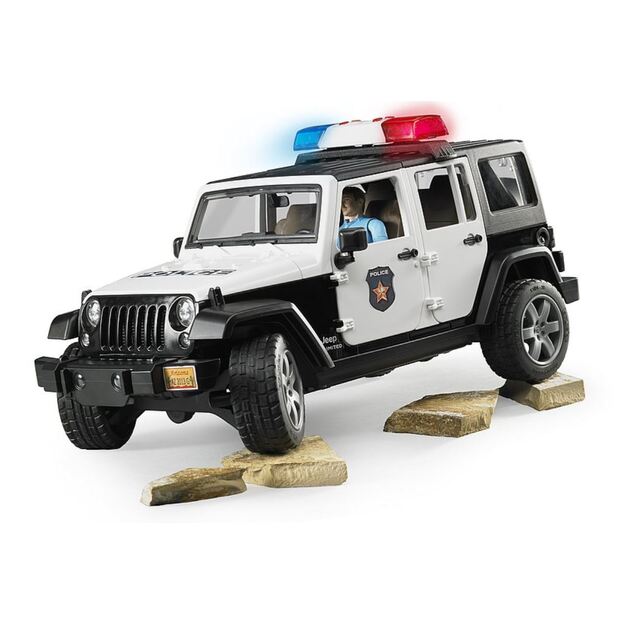 BRUDER Policijos automobilis Jeep Rubicon su priedais 02526