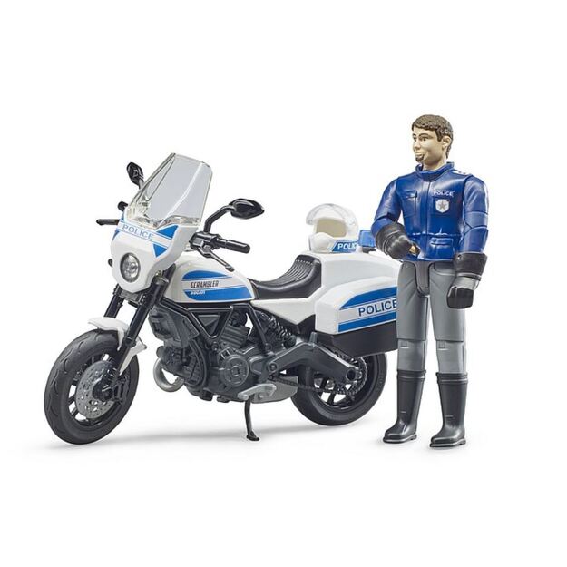 BRUDER police motorcycle Ducati with police figure 62731